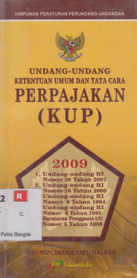 Image of UNDANG-UNDANG KETENTUAN UMUM DAN TATA CARA PERPAJAKAN(KUP)