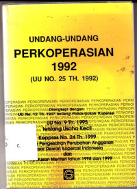 Image of UNDANG-UNDANG Perkoperasian 1992