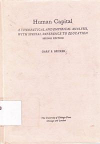 Image of Human Capital: A theoretical and empirical analysis, with special reference to education (Second Edition)